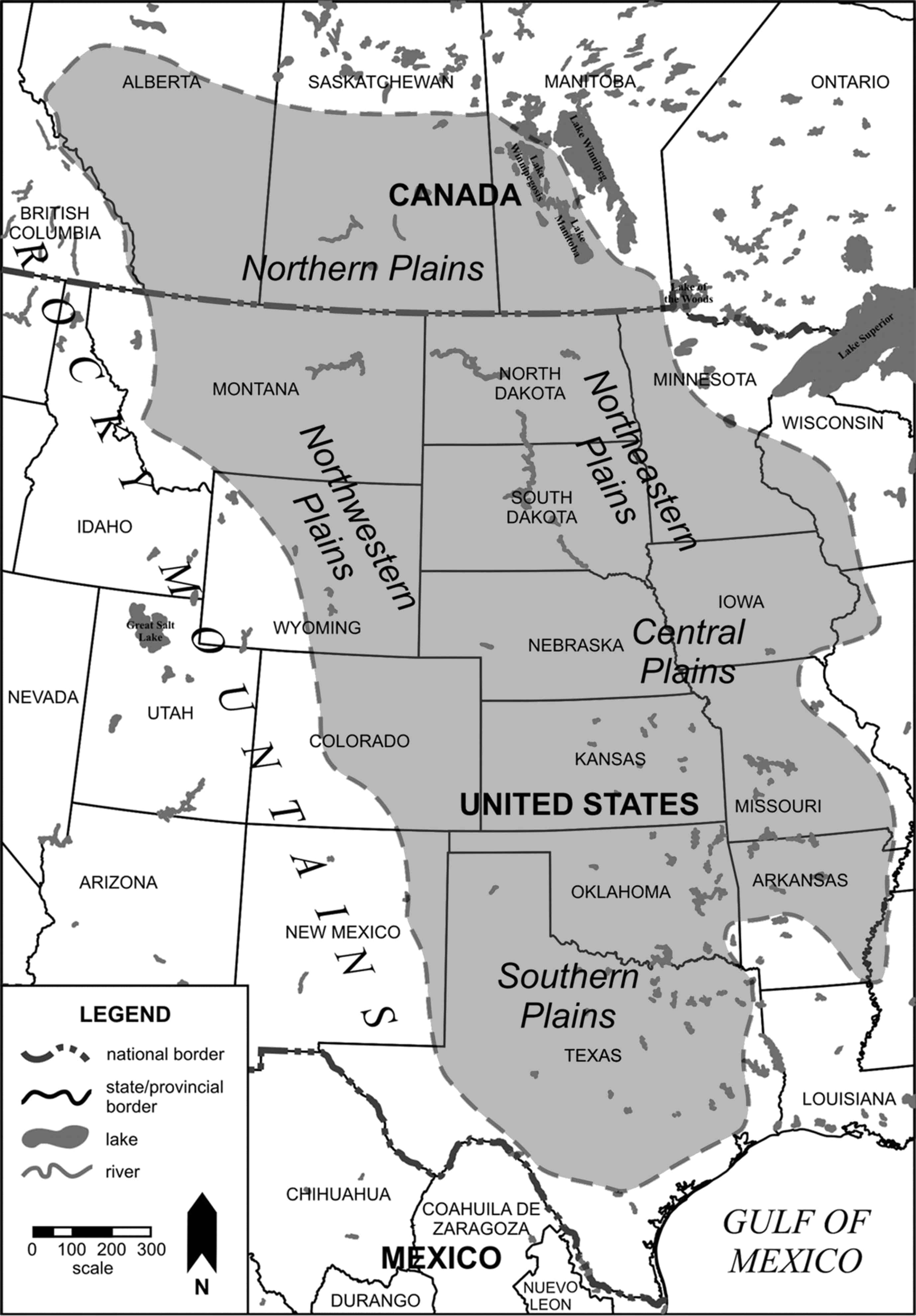 Map of the Great Plains bioregion