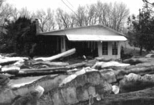 Ice damage on Platte River near Venice, 1978